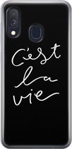 Leuke Telefoonhoesjes - Hoesje geschikt voor Samsung Galaxy A40 - C'est la vie - Soft case - TPU - Tekst - Grijs