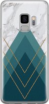 Samsung Galaxy S9 hoesje siliconen - Geometrisch blauw - Soft Case Telefoonhoesje - Print / Illustratie - Blauw