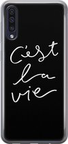 Leuke Telefoonhoesjes - Hoesje geschikt voor Samsung Galaxy A50 - C'est la vie - Soft case - TPU - Tekst - Grijs