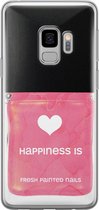 Samsung Galaxy S9 hoesje siliconen - Nagellak - Soft Case Telefoonhoesje - Print / Illustratie - Roze
