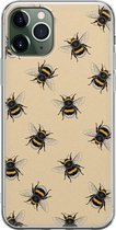 Leuke Telefoonhoesjes - Geschikt voor iPhone 11 Pro Max - Bijen print - Soft case - TPU - Geel