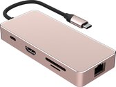 8 in 1 USB C Hub - USB C Adapter - Type-C Kabel naar 4K UHD HDMI Converter - SD en MicroSD - Gigabit Ethernet poort RJ45 - 3 X USB 3.0 - Compatibel: Macbook / Pro / Air / Chromebook / Samsung