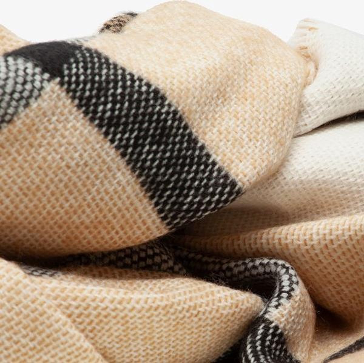 Zachte jacquard sjaal voor dames in Wit