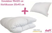 Steff set - dekbed donsdeken 90x120 cm + hoofdkussen 30x40 cm extra gevuld - bed 60x120 cm - OEKO-TEX standard 100