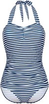 Pussy Deluxe - Sally Striped Badpak - XS - Blauw