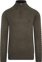 MZ72 - Heren Trui - Troyerkraag - Fijn Gebreid - Model Shift - Army