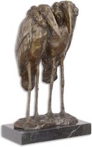 Beeld - Marabou Reigers - Bronzen sculptuur Vogels - 35.8 cm hoog