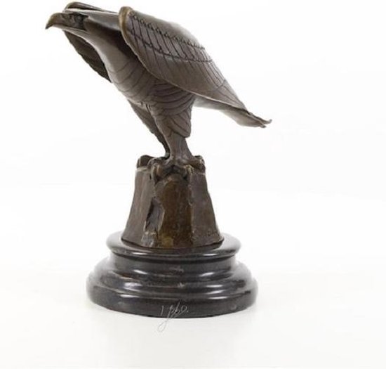 Beeld - Bronzen adelaar - Modern sculptuur vogel - 20.6 cm hoog