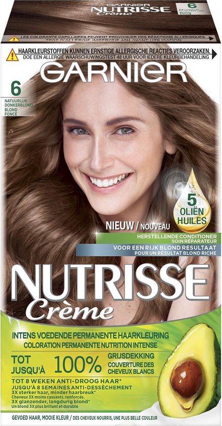 Het spijt me telegram Geweldig Garnier Nutrisse Crème 60 - Natuurlijk Donkerblond - Haarverf | bol.com