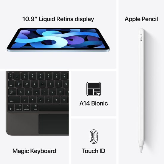 Apple iPad Air (2020) - 10.9 inch - WiFi + 4G - 64GB - Spacegrijs