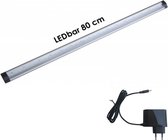 LEDbar 80cm point touch | 12V DC | 8W=80W | warmwit 3000K | dimbaar