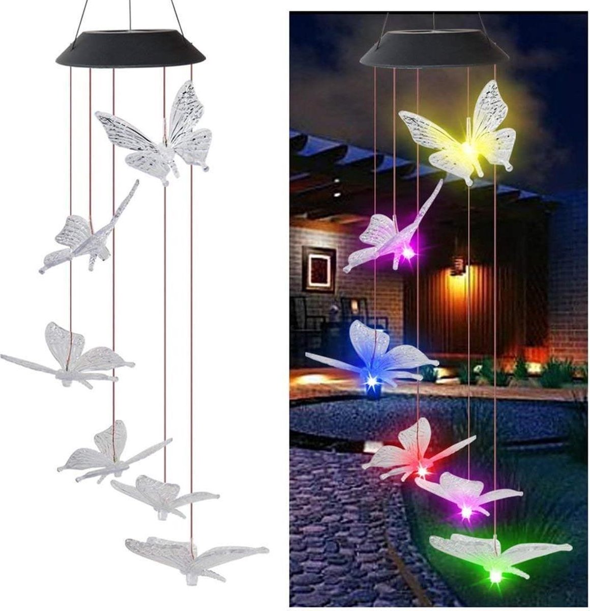 GREENROAD | Prachtige hangende ECO-LED vlinder zonne energie lamp |Sfeervolle |