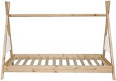AMAROK Kinderspeenbed - Massief grenenhout - Wit/natuurlijk - Beddenbodem inbegrepen - 90 x 190 cm