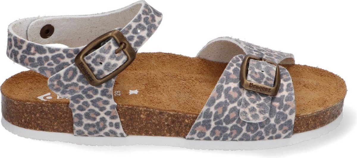 Braqeez Sally Spain Meisjes Sandalen – Leer Gesp Print