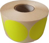 Blanco etiketten op rol - 50 mm rond - geel radiant