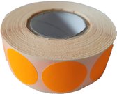 Blanco etiketten op rol - 25 mm rond - oranje radiant