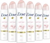 Dove Soft Feel Anti-transpirant Deodorant - 6 x 150 ml - Voordeelverpakking