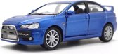 2008 Mitsubishi Lancer Evolution X (Blauw) - Kinsmart 1:36 - Modelauto - Schaalmodel - Model auto - Miniatuurauto - Miniatuur autos