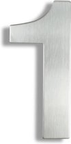 Huisnummer Zilver RVS nr. 1 - 15 cm hoog - Modern RVS Huisnummer - Roestvrij Staal