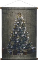 Wandkleed kerstboom - groot 120x80cm - zware kwaliteit katoen/linnen - incl. ophanging - kan ook buiten - Limeted Edition!