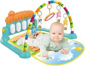 Babygym Kleurrijke Speelmat Met Speelboog, 4 Dierenspeeltjes En Spiegeltje, Piano Met Geluiden En Lichtjes - Speelmat Baby, Speelkleed Baby, Activity Gym Baby