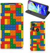 Smartphone Hoesje Motorola Moto G8 Power Leuk Bookcover Blokken