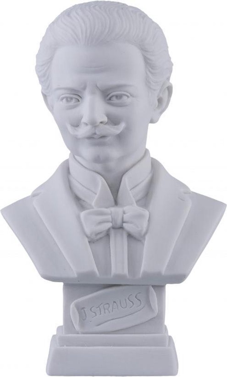 Music Gifts - Albast borstbeeld Strauss - 11 cm