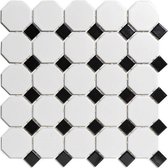 0,87m² -Mozaiek Paris Octagon Wit en Zwart