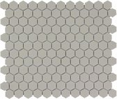 The Mosaic Factory London mozaïektegel 2.3x2.6x0.5cm voor vloer voor binnen en buiten Zeshoek Keramiek Grijs