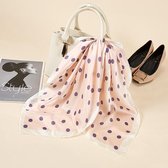 Stijlvolle Sjaal Polkadot Dots Rose - Lila / Paars - Off-White – Donkerblauw - Stip / Stippen - Hoofdband - Sjaaltje - Bandana - Haarband | Dots | Elegant - Casual Klassiek - Zakelijk - Tijdl