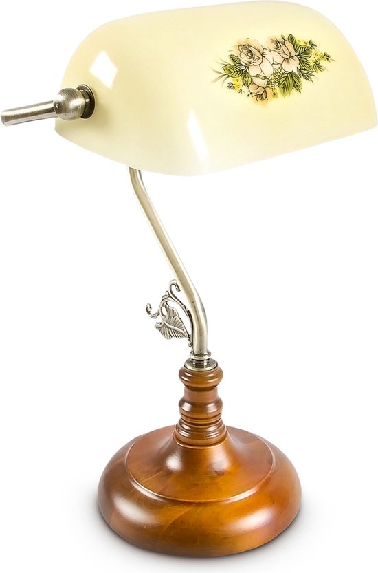 potlood Souvenir Brullen relaxdays Bankierslamp Jugendstil - Vintage bureaulamp - Romantische lamp -  Notarislamp. | bol.com