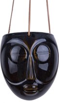 Present Time Bloempotten Hanging plant pot Mask glazed Bruin