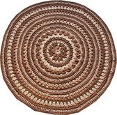 Rond Gehaakt Vloerkleed Earth - Katoen - 120 centimeter - Poefenzo