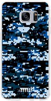Samsung Galaxy S7 Hoesje Transparant TPU Case - Navy Camouflage #ffffff