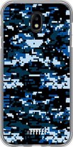 Samsung Galaxy J7 (2017) Hoesje Transparant TPU Case - Navy Camouflage #ffffff