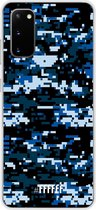 Samsung Galaxy S20 Hoesje Transparant TPU Case - Navy Camouflage #ffffff