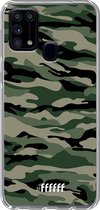 Samsung Galaxy M31 Hoesje Transparant TPU Case - Woodland Camouflage #ffffff