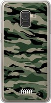 Samsung Galaxy A8 (2018) Hoesje Transparant TPU Case - Woodland Camouflage #ffffff