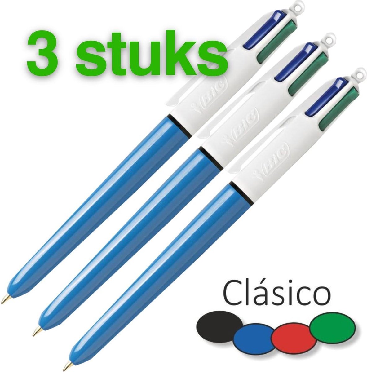 Bic 4 Balpen 4 kleuren pen VOORDEELPACK 3 STUKS