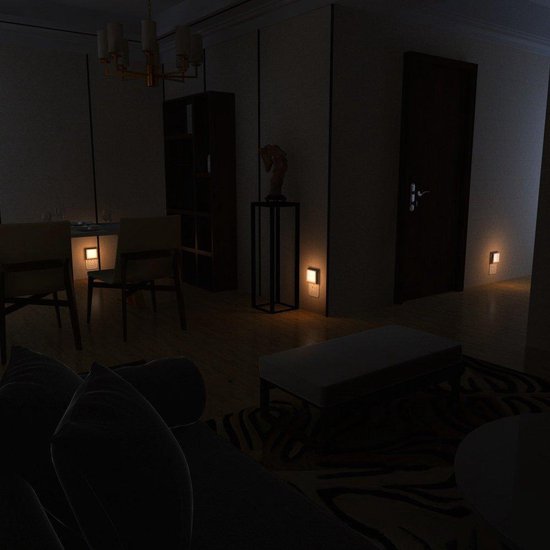 Peerlights 2 x veilleuse LED plug-in / socket-night light avec capteur jour / nuit - LED plug-in - Veilleuse - lumière chaude - dimmable - Pour la chambre bébé / enfant