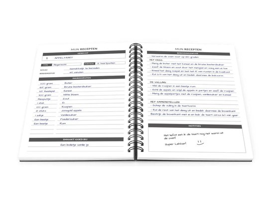 Planbooks - Receptenboek Invulboek - Recepten Verzamelboek - Recepten Notitieboek - Recepten Invulboek - Planbooks