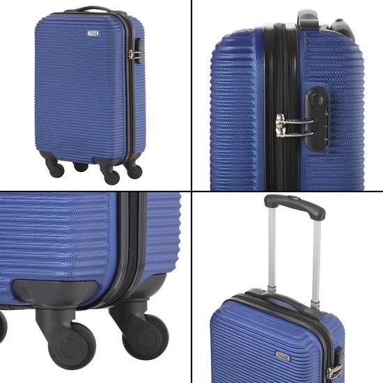 TravelZ Horizon Handbagage koffer - 54cm Handbagage Trolley 35 Ltr - Blauw