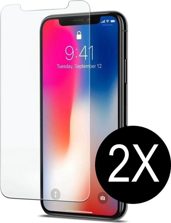 2X iPhone X Tempered glass screenprotector - iPhone X Screenprotector glas  -... | bol