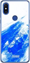 Xiaomi Mi Mix 3 Hoesje Transparant TPU Case - Blue Brush Stroke #ffffff