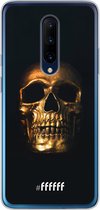 OnePlus 7 Pro Hoesje Transparant TPU Case - Gold Skull #ffffff