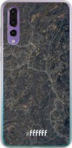 Huawei P30 Hoesje Transparant TPU Case - Golden Glitter Marble #ffffff