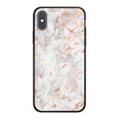 iPhone Xs Hoesje TPU Case - Peachy Marble #ffffff
