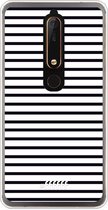 Nokia 6 (2018) Hoesje Transparant TPU Case - Bretonse Streep #ffffff