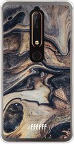 Nokia 6 (2018) Hoesje Transparant TPU Case - Wood Marble #ffffff