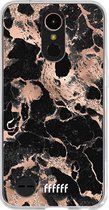 LG K10 (2017) Hoesje Transparant TPU Case - Rose Gold Marble #ffffff